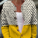 Silke | Zweifarbige Strickjacke mit Punkten