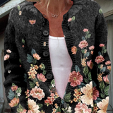 Erika | Strickjacke mit Blumenmuster