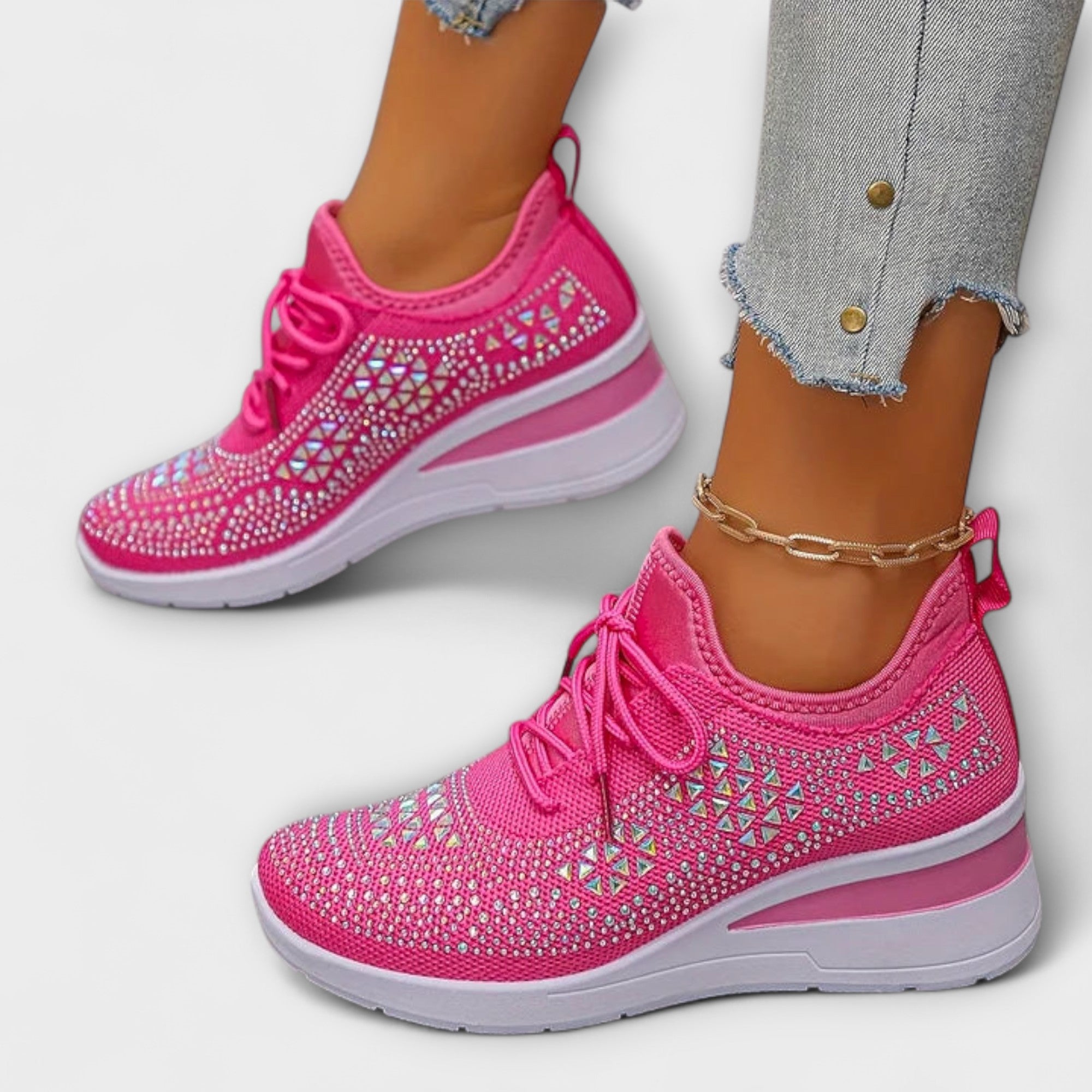 Giselle – Baskets Orthopédiques Étincelantes avec Strass