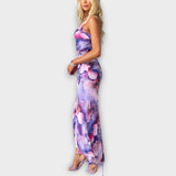 Pia - Robe maxi avec drapé sur un côté