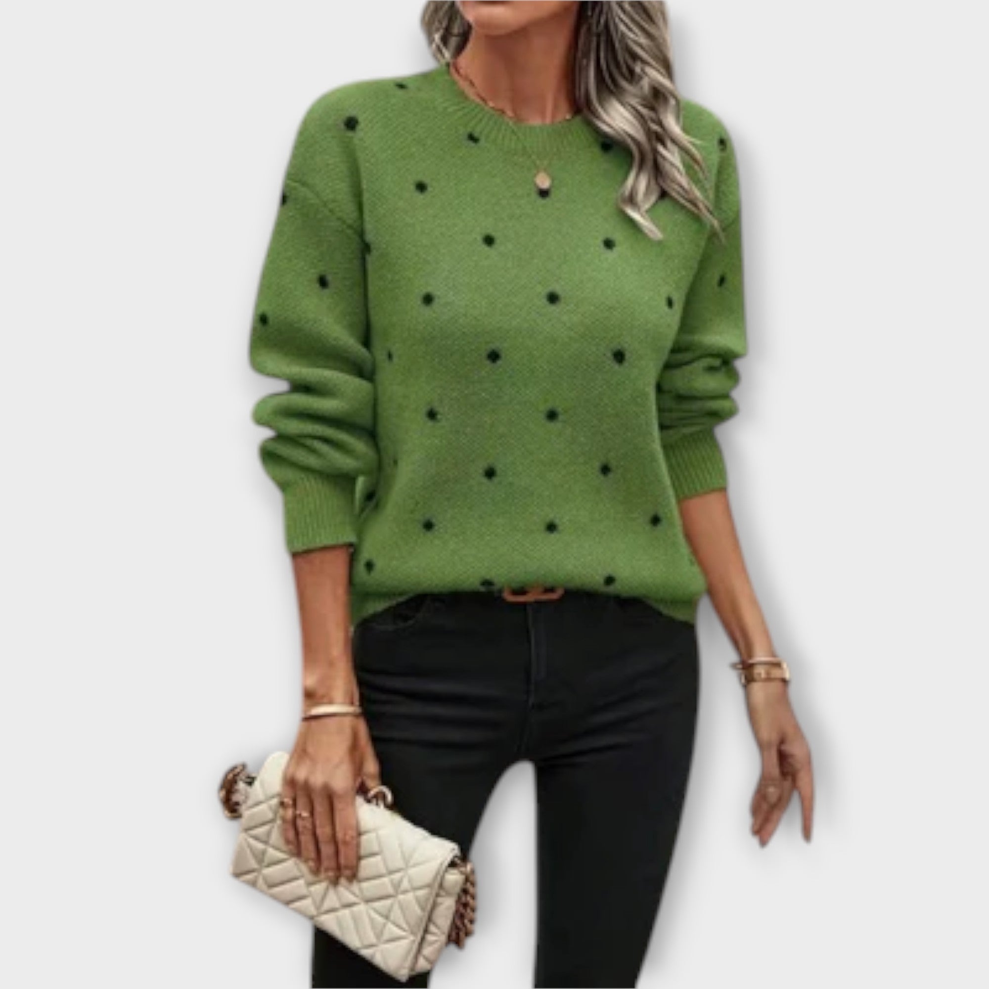 Ava – pull à manches longues décontracté avec motif à pois