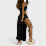 Winona - Bandeau-Tie Bodysuit-Kleid mit Seitenschlitzen