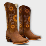 Marlene | Sonnenblumen-Stickerei Stiefel