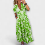 Catrisa - Robe à poches à imprimé floral et décolleté en V