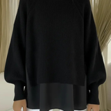 Anneliese | Grober Strickpullover im Lagen-Look