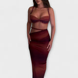 Jane - Duo de Crop Top à Tresses en Dégradé Chic et Jupe Overskirt