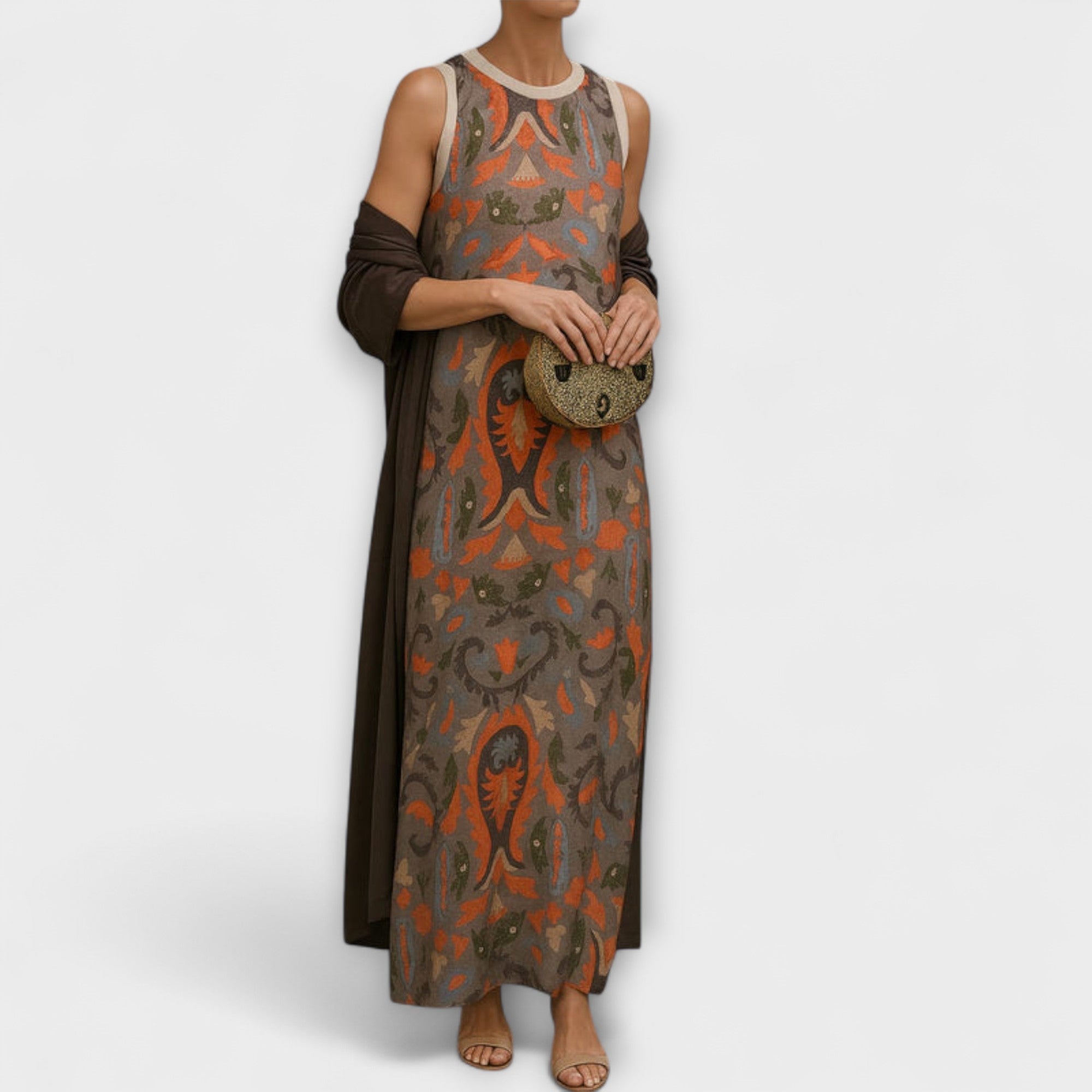 Raffaella – Robe longue élégante avec étole assortie