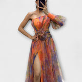Minna – Robe maxi asymétrique Amelie