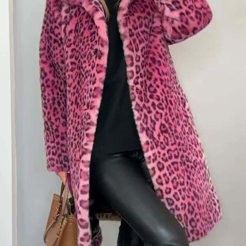 Leia - Langer Leopardenmantel