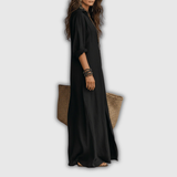 Soline | Robe Maxi Boutonnée en Lin Détendu