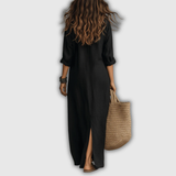 Soline | Robe Maxi Boutonnée en Lin Détendu