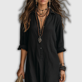 Soline | Robe Maxi Boutonnée en Lin Détendu