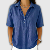 Melanie | Blouse avec col et détail de bouton