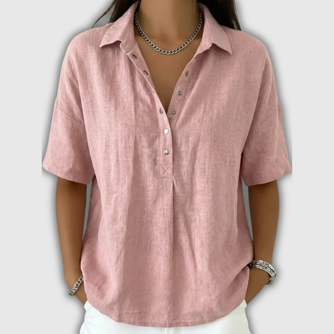 Melanie | Blouse avec col et détail de bouton