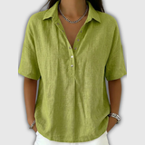 Melanie | Blouse avec col et détail de bouton