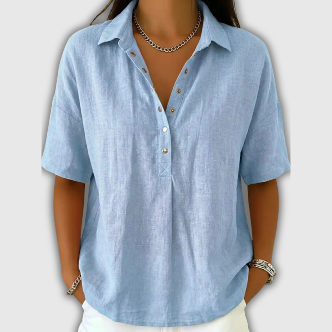 Melanie | Blouse avec col et détail de bouton