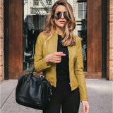 Rita | Schmale Jacke aus Lederimitat