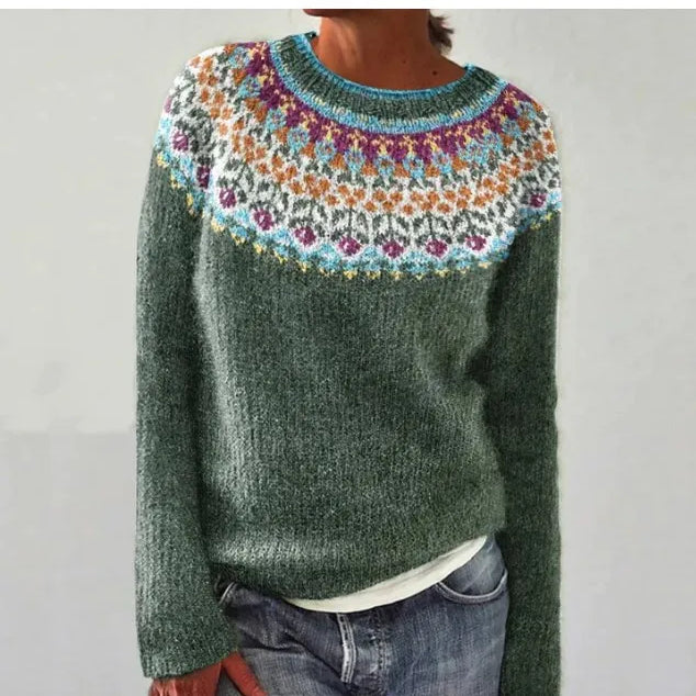 Sieglinde | Norwegisch gemusterter Kabelstrick Pullover