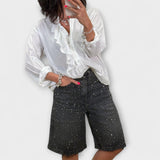Amaris - Short en Bermuda avec des embellissements en strass