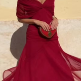Luisa | Elegantes langes Partykleid mit V-Ausschnitt