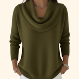 Judith | Weicher Strickpullover mit Wasserfallkragen