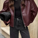 Theresia | Kurze Bomberjacke in Bordeaux Jacke