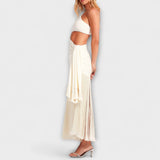 Alice - Robe maxi à franges avec découpes saisissantes