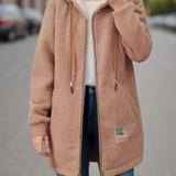 Krista | Warme Teddyweste mit Kapuze für Damen