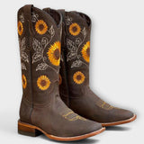 Marlene | Sonnenblumen-Stickerei Stiefel