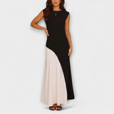 Isabel - Robe taille monochrome à blocs de couleur