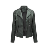 Wiebke | Kurze Kunstlederjacke in Sonnengelb