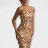 Oakley - Robe maxi avec paillettes florales dans le style des années 80
