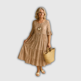 Zerelle | Robe Midi à Manches Courtes