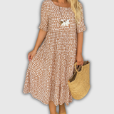 Zerelle | Robe Midi à Manches Courtes