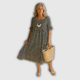 Zerelle | Robe Midi à Manches Courtes