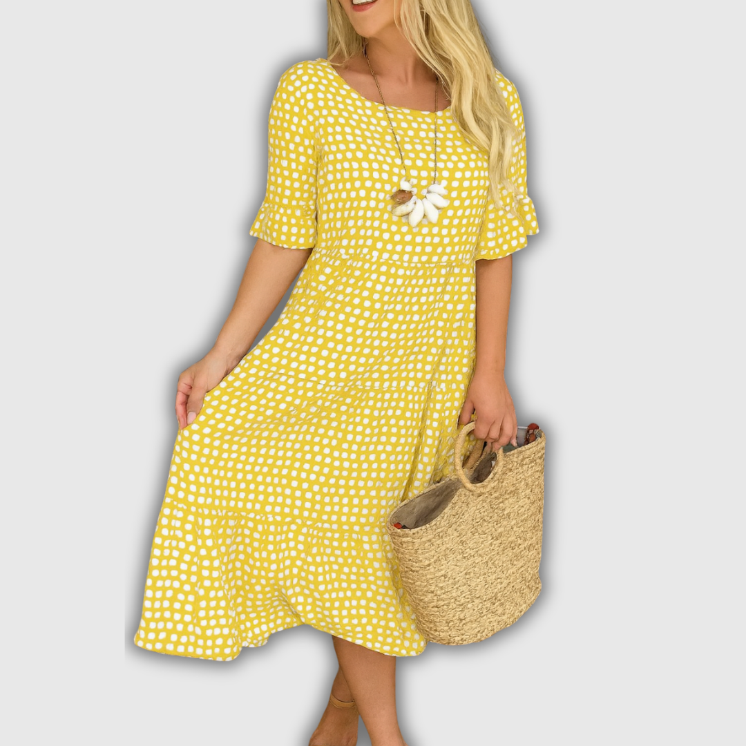 Zerelle | Robe Midi à Manches Courtes