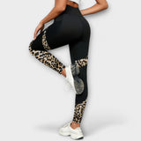 Pantalon de training taille haute avec motif léopard