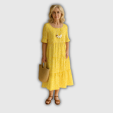 Zerelle | Robe Midi à Manches Courtes