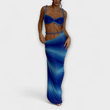 Jane - Duo de Crop Top à Tresses en Dégradé Chic et Jupe Overskirt