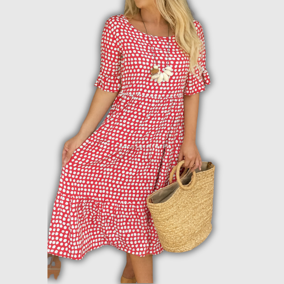 Zerelle | Robe Midi à Manches Courtes