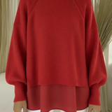 Anneliese | Grober Strickpullover im Lagen-Look