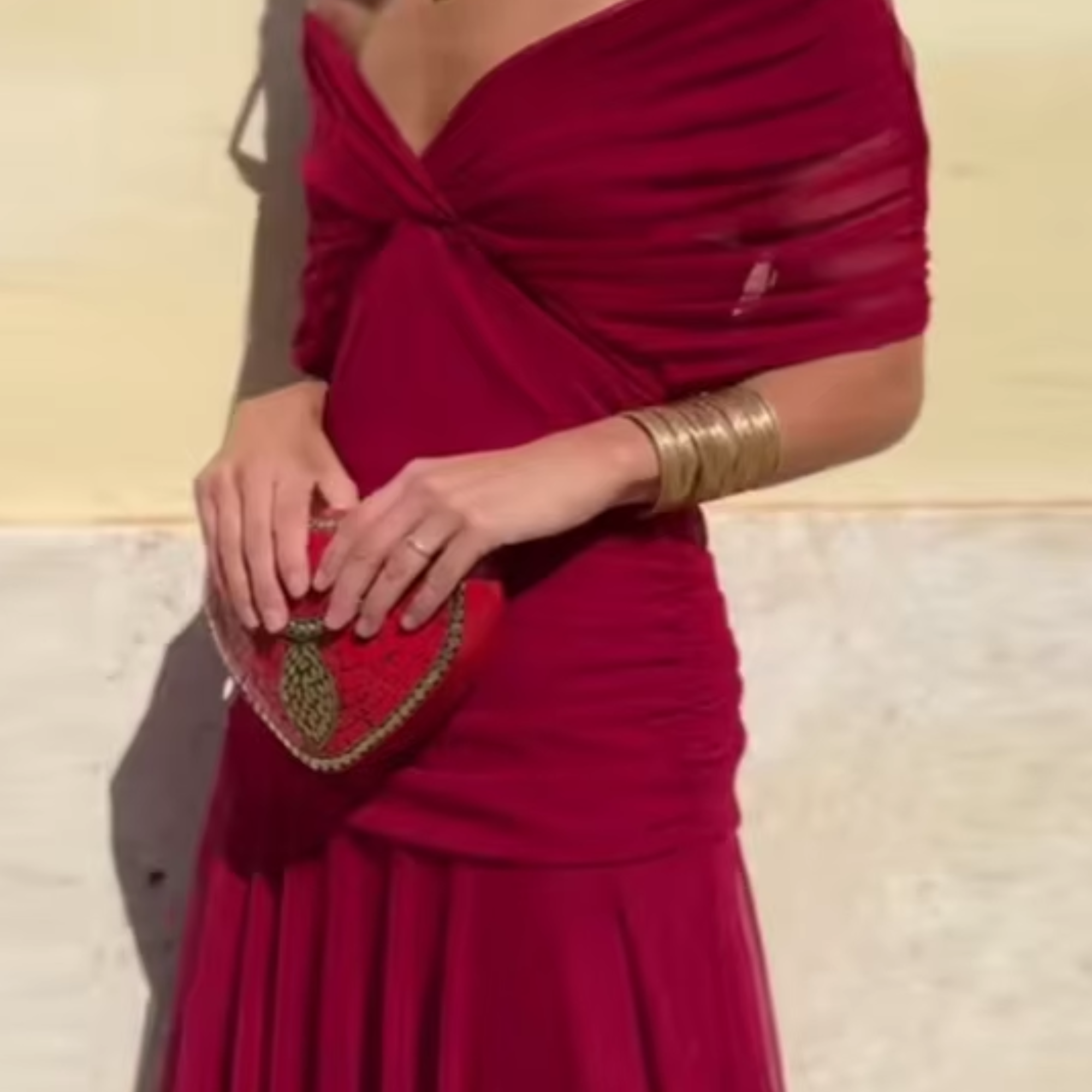 Luisa | Elegantes langes Partykleid mit V-Ausschnitt