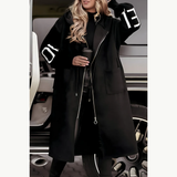 Angelika | Lange Kapuzenjacke mit Strickärmeln