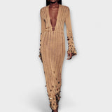 Kathleen - Robe Maxi en Tricot Or de Dolly