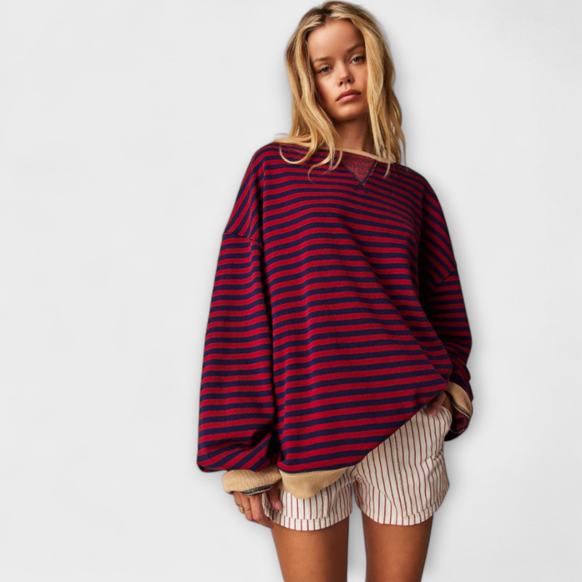Marlene - Pull oversized rayé pour femmes