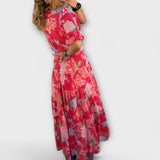 Catrisa - Robe à poches à imprimé floral et décolleté en V