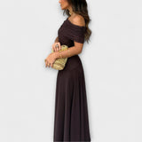 Meadow - Toledo Robe Maxi Mesh à Une Épaule