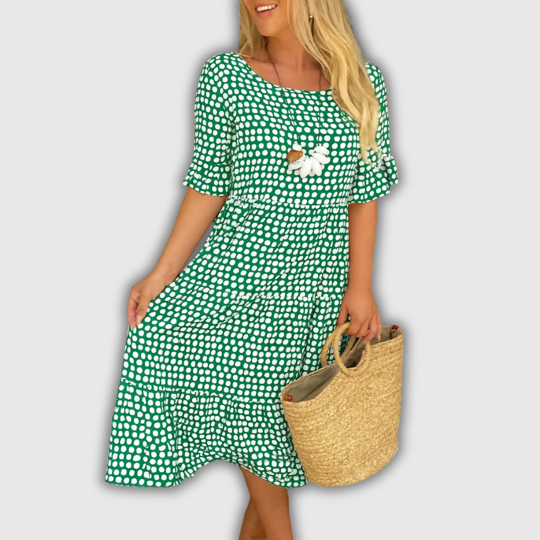 Zerelle | Robe Midi à Manches Courtes