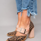 Selveta - Wildleder-Sandalen mit Leopardenmuster und stabilem Absatz