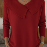 Marion | Weicher Strickpullover mit Umschlagkragen